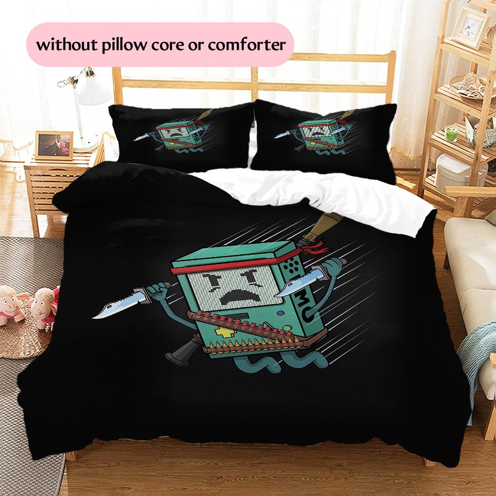 BMO Pattern Bedding Quilt Set Home Decoration Gift (1 * duvet cover + 2 * pillowcase without core)