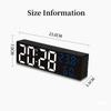 USB-betriebene große digitale Wanduhr TEMP Luftfeuchtigkeit Datum Nachtmodus Helligkeitsdimmung Schlummerfunktion 12/24H LED-Wecker für den Schreibtisch