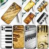 Piano Keys Vintage Music Notes Phone Case For iPhone 16 Pro Max 11 12 13 14 15 Pro Max Mini XR 16 15 Plus 16e Cover Shell