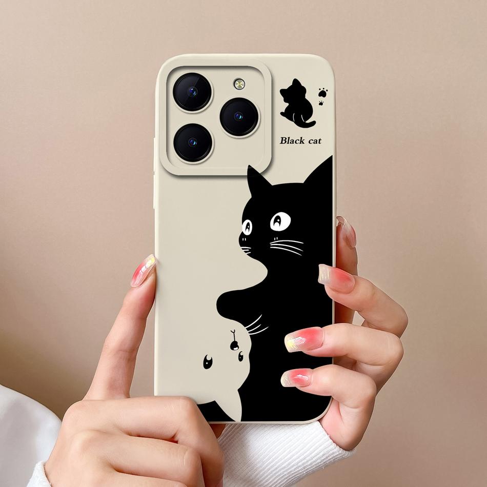 Case For Realme C61 C63 Cute Girl Phone Covers For Realme C 61 Camera Protection Liquid Silicone Anti Drop Soft Back Cover Capa