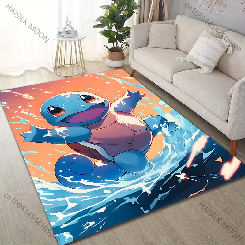 Cartoon Pocket Monsters Squirtle Print Carpet for Living Room Bedroom Kid's Room Home Decor Area Rug Playing Mat Luxury Gifts
