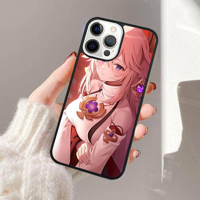 Genshin Impact Yae Miko Phone Case For iPhone 17 Air 13 12 14 15 16  Cover For Apple Pro Max Plus Coque
