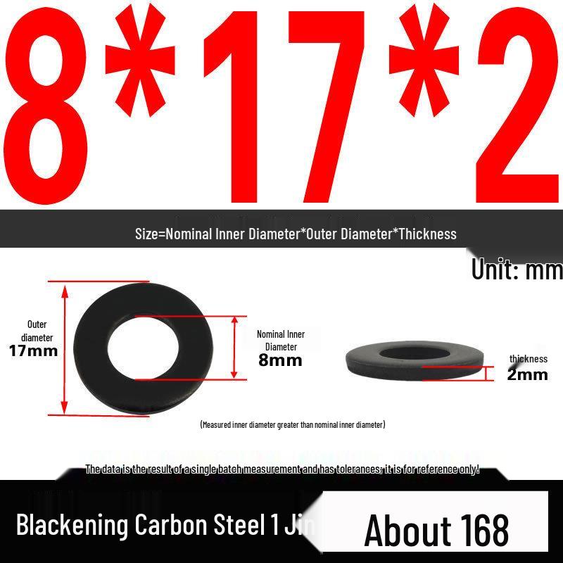 Blackened Thickened Oversized Metal Washer