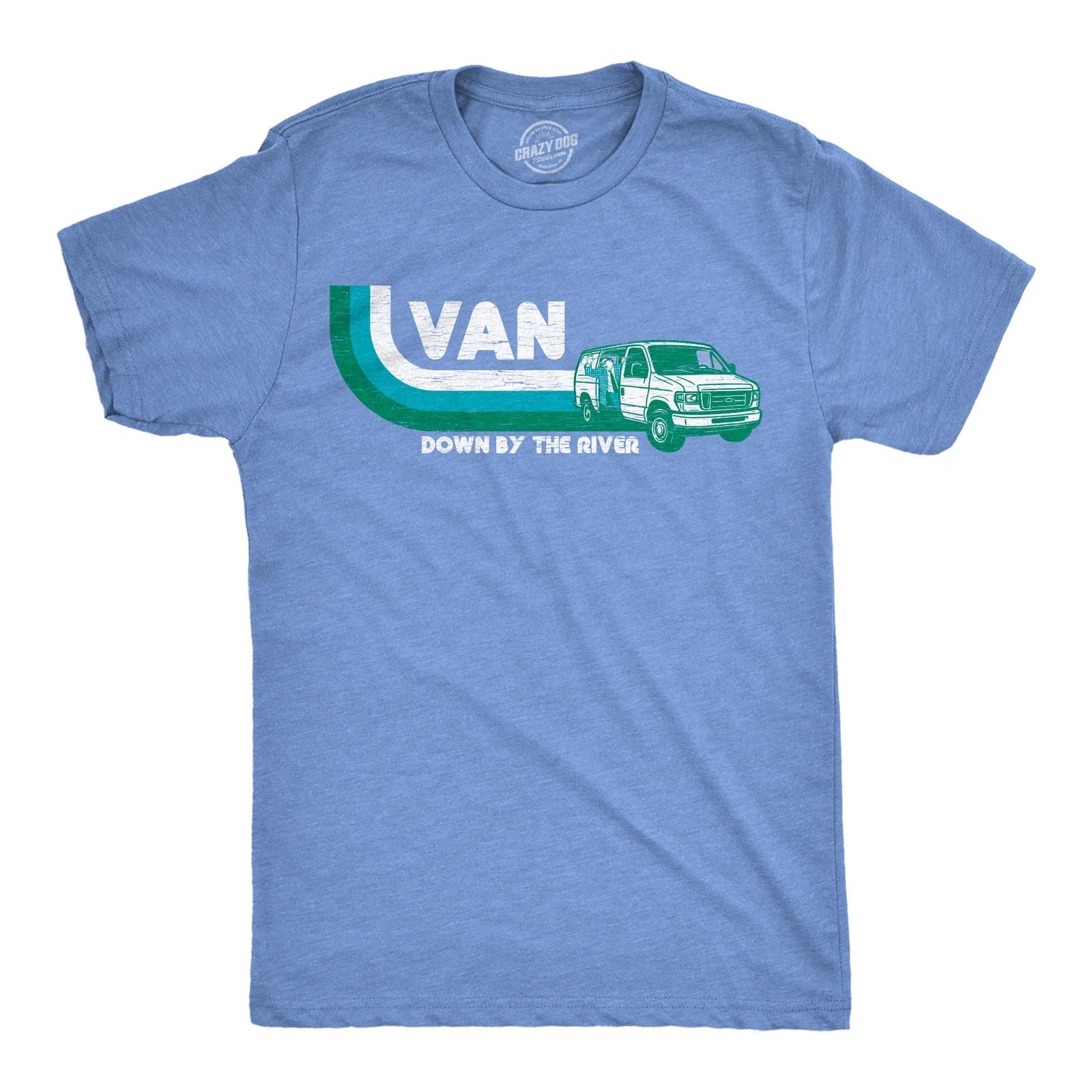 Mens Funny T Shirts Van Down By The River Sarcastic Retro Chris Farley Tee For XXL