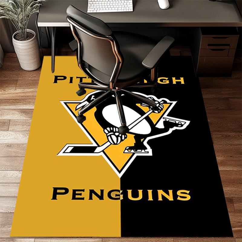 Pittsburgh Penguins Hockey Team Floor Mat for Living Room, Game Rooms, Office, Bedroom, Office Floor Mat Playful Design, Christmas Fan Gifts