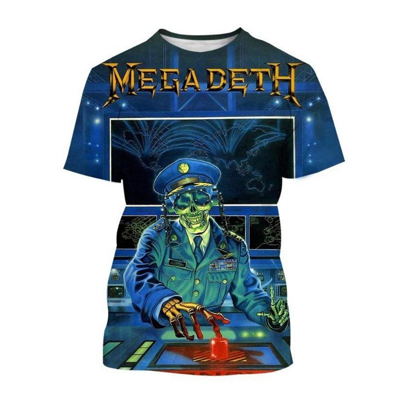 Men's T-Shirt Halloween 3D Print Cool Heavy Metal Rock Band Summer Men's Short-Sleeved Outdoor Casual Breathable Men's Clothing