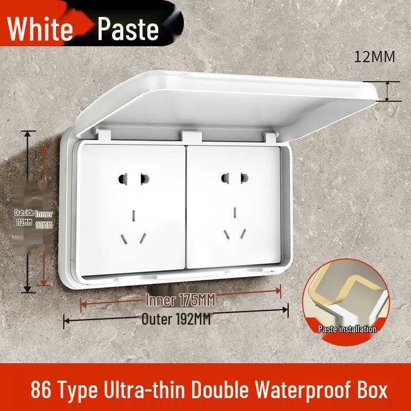 Type 86 Waterproof Bathroom Switch Socket Cover - Transparent Adhesive Splash Box for Power Protection