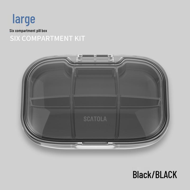 Bärbar Mini Pillerdosa med Flera Fack: Damm- och fuktsäker för handbagageförvaring