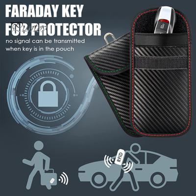 Faraday Key Holder Portable Bag Car Storage Organizer Wear Resistant Anti-Theft Signal Blocking RFID Fob Protector Pouch