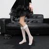 Meias de cano médio com flor Lolita Meias de rede Lolita Meias jacquard com renda retrô Fabricante feminino