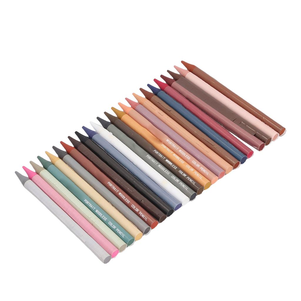 24 Colors Pencil Set Oil Based Pigment Woodless Colorful Pencils for Drawing Blending Layering Adults Students