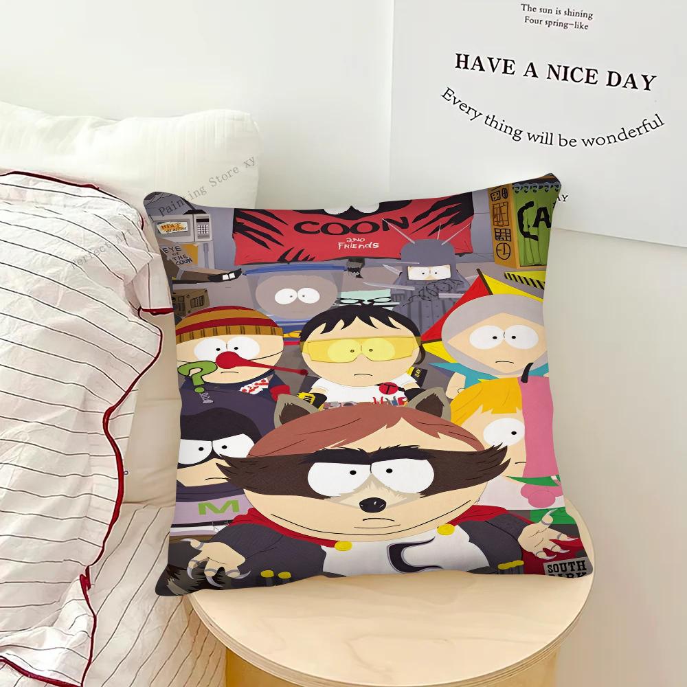 Cartoon S-South-h P-Park-k Pillow Case Square Pillow Bedroom Sofa Leisure Comfort Cushion Car Living Room Home Decoration