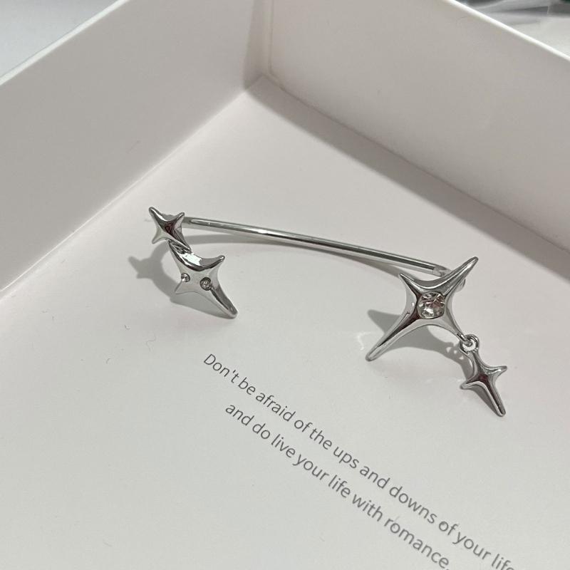 Punk Star Earrings No Piercing rhinestones Star Ear Cuffs Climber Earrings Party Jewelry Ear Clip for Women Girls