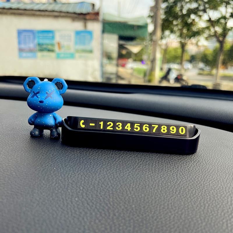 Violent Polychrome Bear Car Phone Number Plate Decorative Cartoon Ornament Car