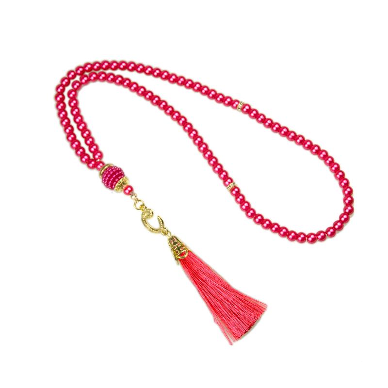 6Mm 99Pcs Glass Pearls Tassel Turkish Style Muslim Rosary Islamic Meditation Yoga Prayer Beads Necklace For Women Jewelry