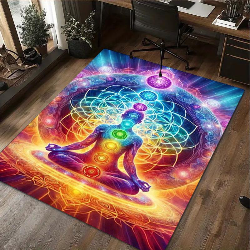 Chakras Rug - Home Carpet Office Decorative Carpet For Living Room Bedroom Door Mat Floor Rug Computer Chair Area Rug