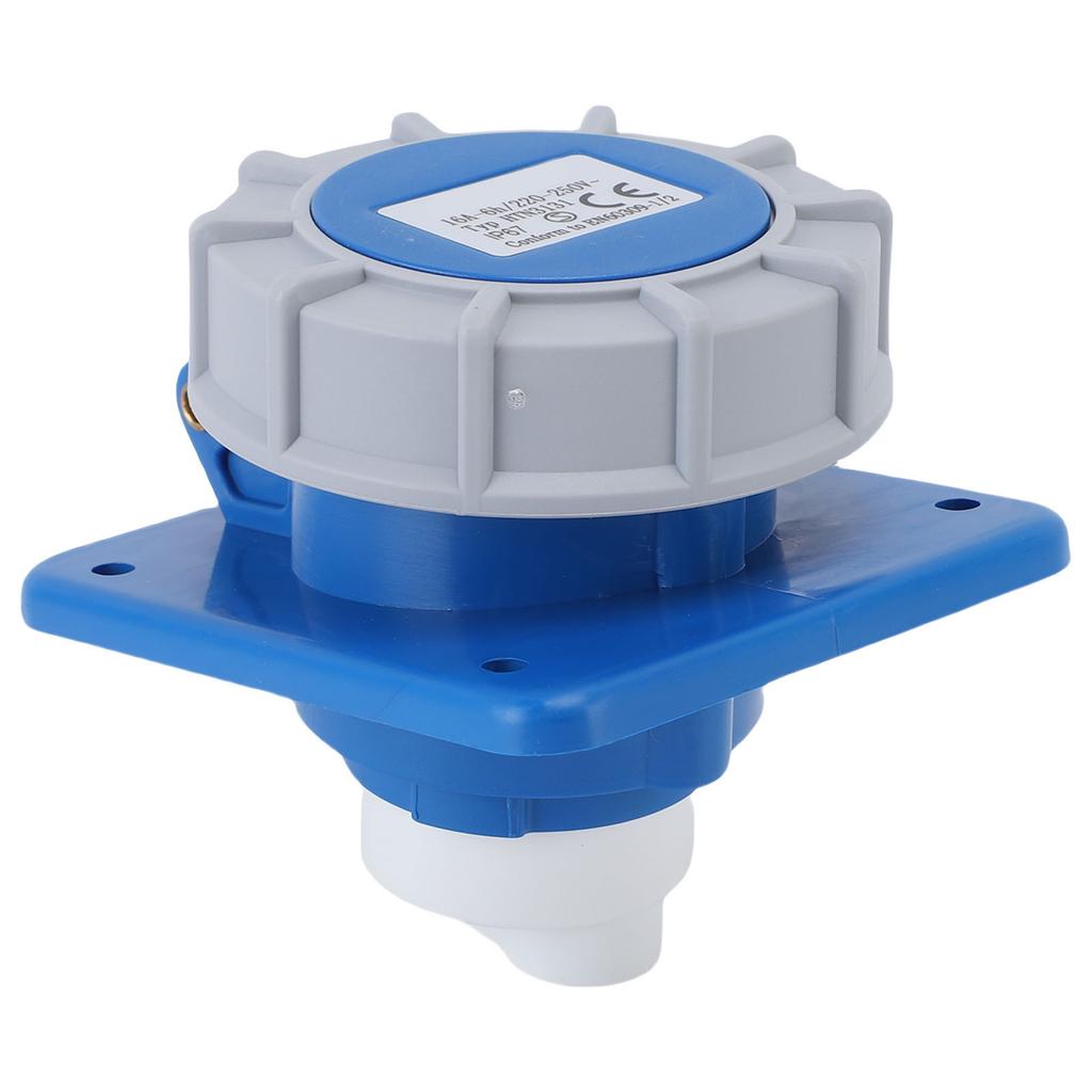 Boat Shore Power Socket 16A IP67 Water Proof RV Electrical Outlet Receptacle with Dust Cap Gasket For Motorhome Marine