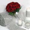 Sparkle Rhinestone Silver Tone Wedding Bridal Bouquet Plastic Ribbon Roll Mesh Wrap