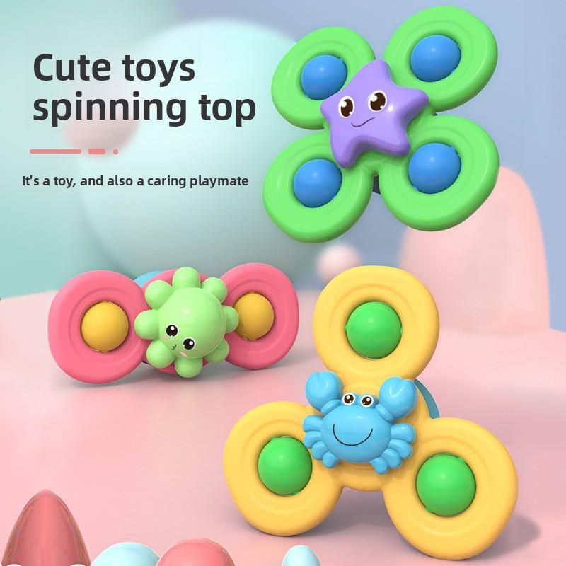 Infant Spinner Toy Pack With Plastic Material For Bath And Classroom Fun