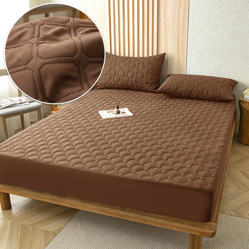 

Водонепроницаемый защитный чехол для матраса с эластичной лентой, мягкий дышащий чехол на резинке для кровати размера King 90/140/160/180x200 см 180x200CM кофейный