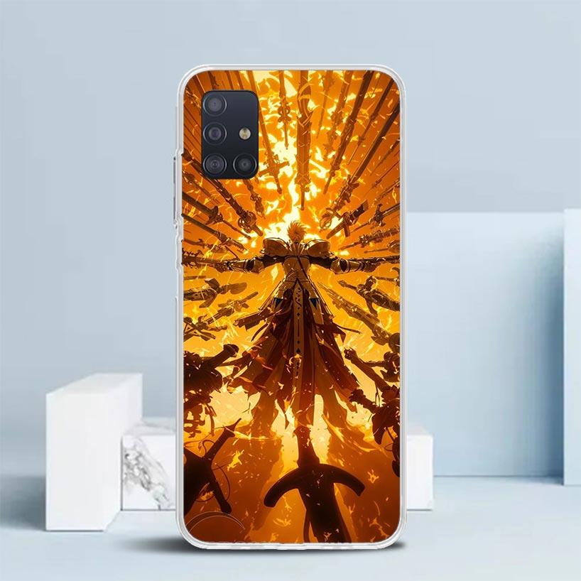 Fate Zero Stay Night Gilgamesh Soft Cover for Samsung Galaxy A12 A22 A32 A52 A72 A02S Phone Case Note 20 Ultra 10 S10 Plus A51 A