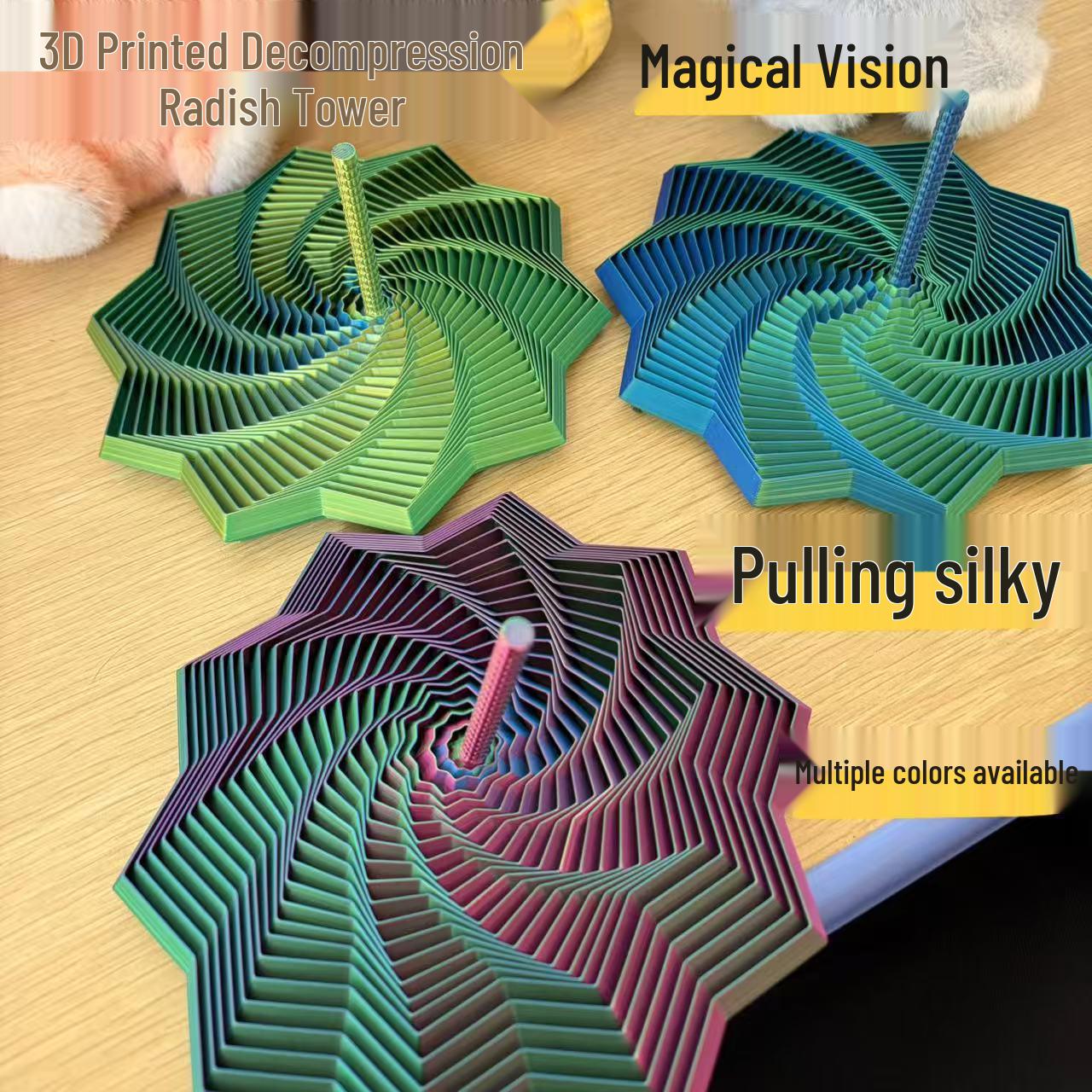 

3D Educational Spiral Illusion Radish Tower Toy Small [8.8*8.8*4.8cm]