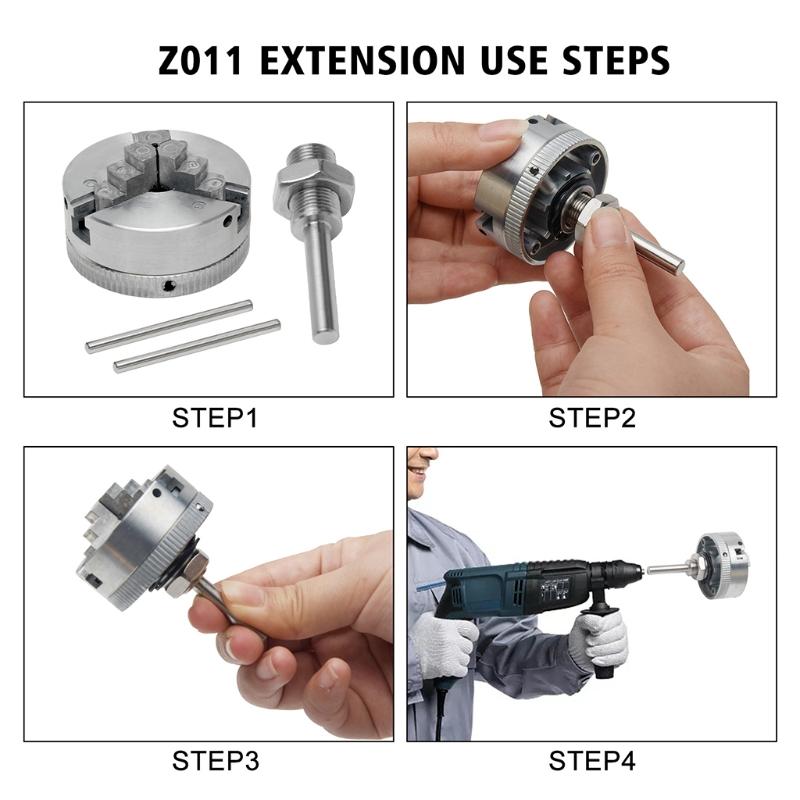 Comapct Zinc Alloy 3-Jaw Lathe Chuck with Large Clamping Range in Machine Tool Accessories Fitting for Electric Drill