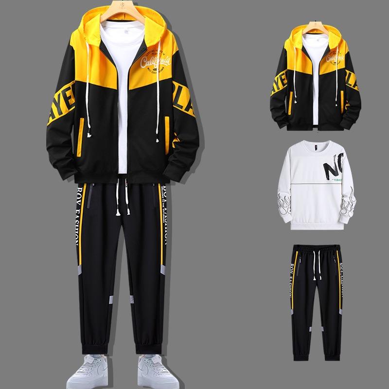 2025 Νέο Στυλ Αθλητική Εμφάνιση Ανδρικό Σετ Ρούχων Και Πρώιμο Φρέσκο Νεανικό Casual Αθλητικό Σετ Τριών Τεμαχίων