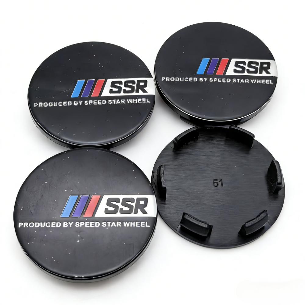 

4pcs SSR Logo Badge Emblem Car Wheel Center Caps OD 51MM Clip 46MM Wheels Hub Cap Rim Hubcaps Dust Cover Replace Car Accessories SSR Badge&51MM &4pcs Wheel Caps