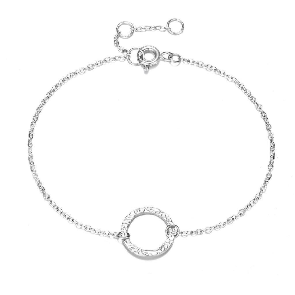 Stainless Steel Hollow Circle Bracelet for Women - Classic Design