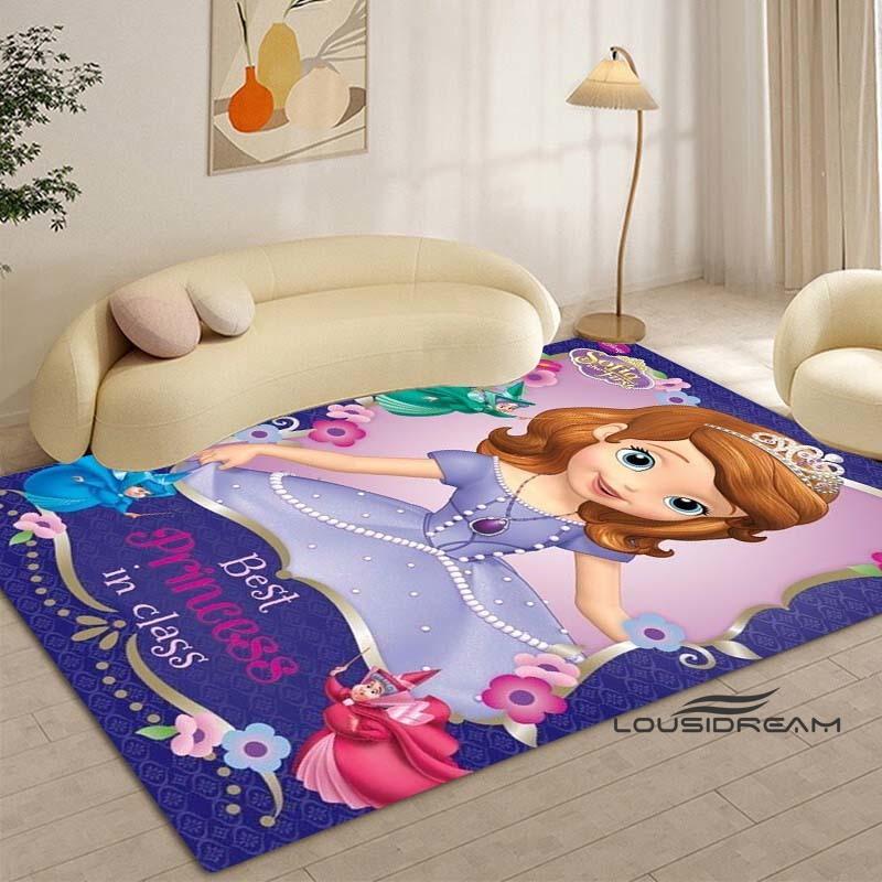 Cartoon Sofia die Erste Prinzessinnen-Muster Teppich - Raumdeko, Maschinenwaschbar und Weich, Perfekt für Schlafzimmer Spielmatte, Wohnzimmer