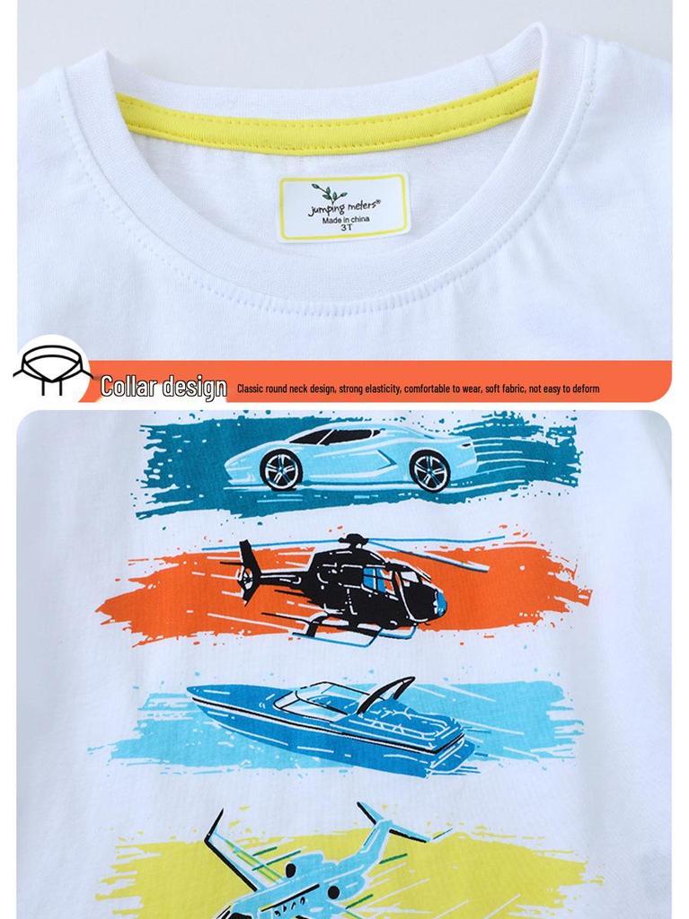 Boys' Pure Cotton Cartoon Print Korean-Style T-Shirt for Spring/Summer 2026