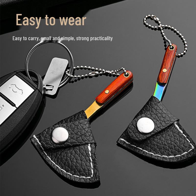 Miniature Cleaver Keychain: Compact Non-Folding Knife, Pocket Accessory, Sickle Gift, Key Pendant
