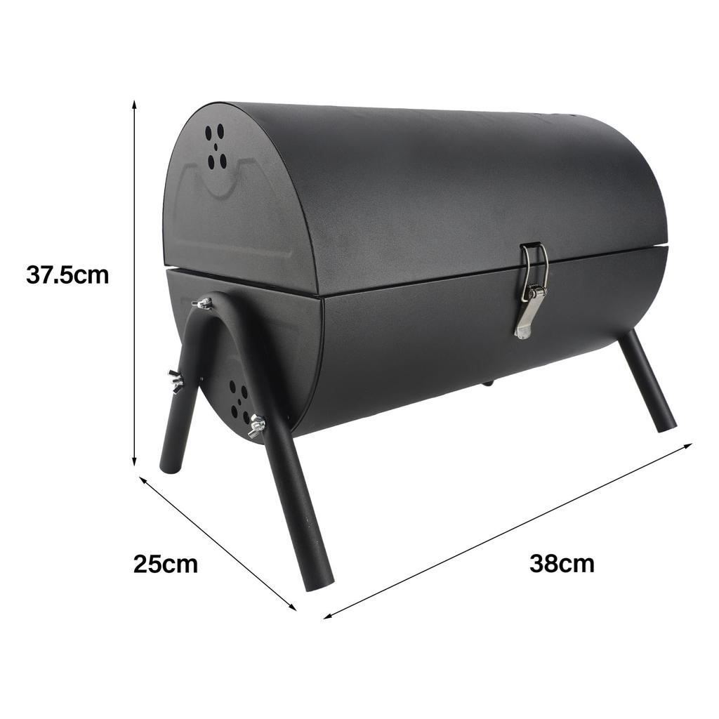 Charcoal Barbecue Grill Portable Smoke Free Double Sided Metal Charcoal BBQ Grill for Camping Picnics Parties Black