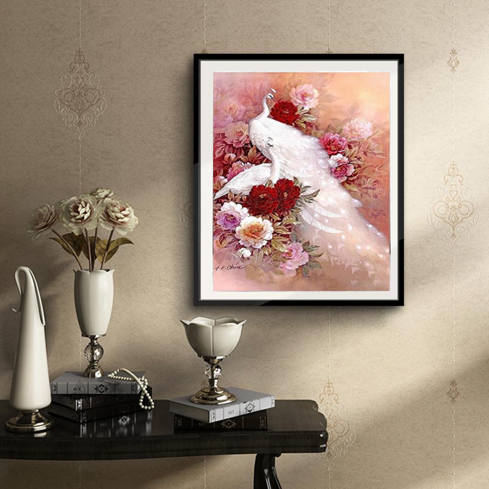 5d DIY Diamond Painting 25*35cm 5D Diamond Embroidery DIY Diamond Painting Peacock Home Decor