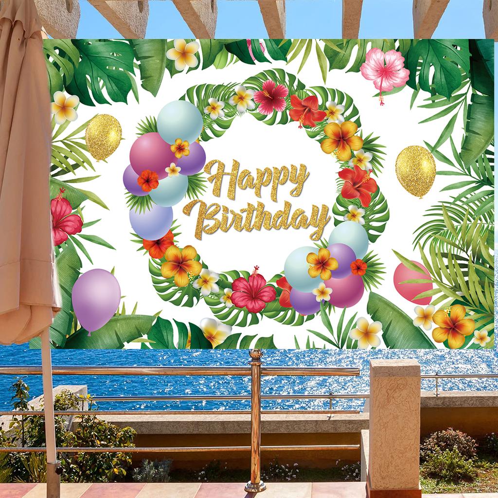Hawaii Tropical Photography Backdrop Seaside Flamingo Baby Birthday Weeding Decor Photographic Backgrounds