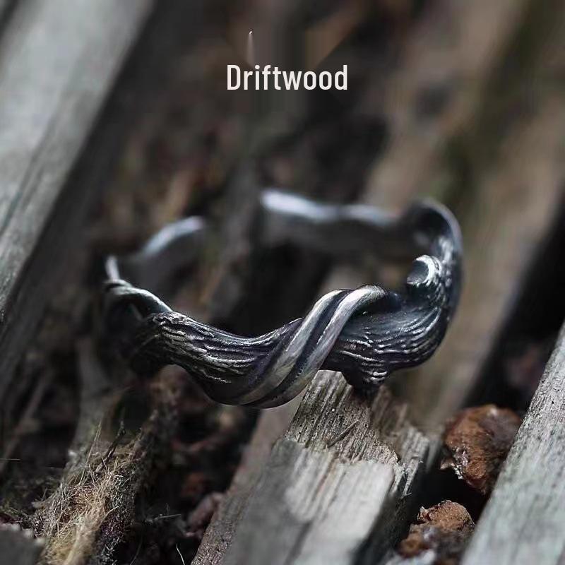 Men s Retro Driftwood Bracelet: Forest-Style, Irregular, Cool Bangle