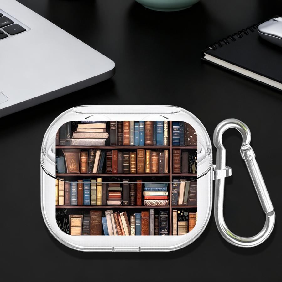 Case For Samsung Galaxy Buds 3Pro 4Pro 3 FE 2Pro Live 2 4 Pro Clear Earphone Cases Cover With Hook The Art Of Books Buds 4 Pro