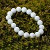18cm Large White Itoigawa Natural Jadeite Japanese National Jomon Power Stone Jadeite Workshop Special Paulownia Wood Quality Guarantee ABR0895 (12mm
