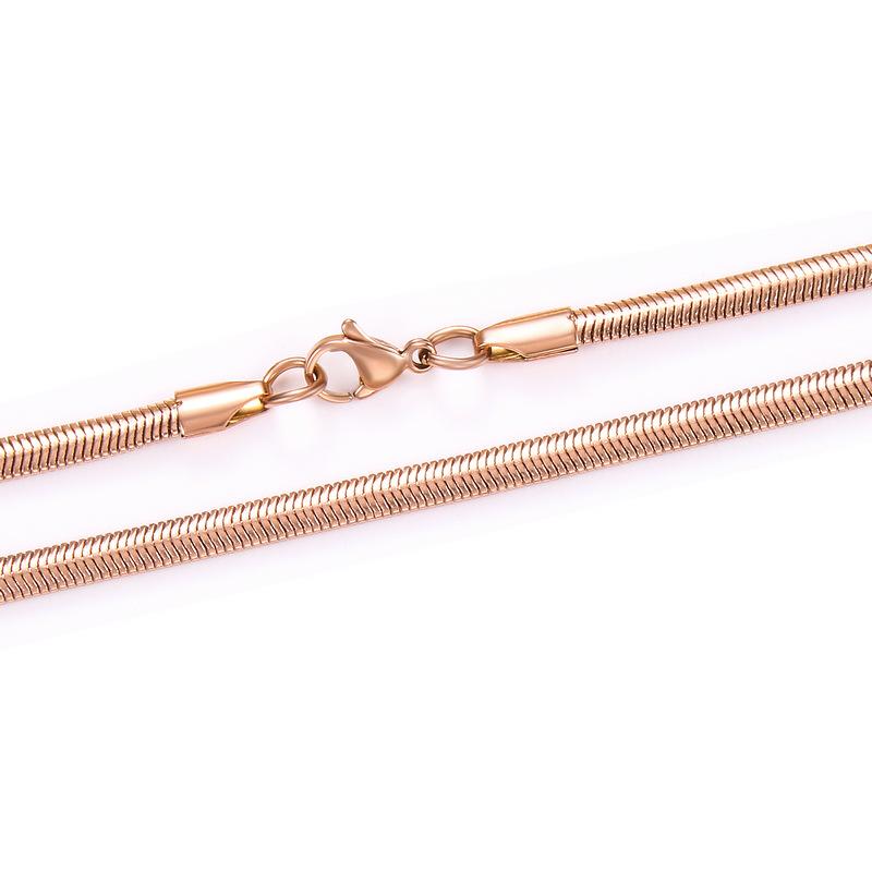Unisex Snake Chain Women Necklace Choker Stainless Steel Clavicle Rose Gold Color Chain Necklace For Women Jewelry