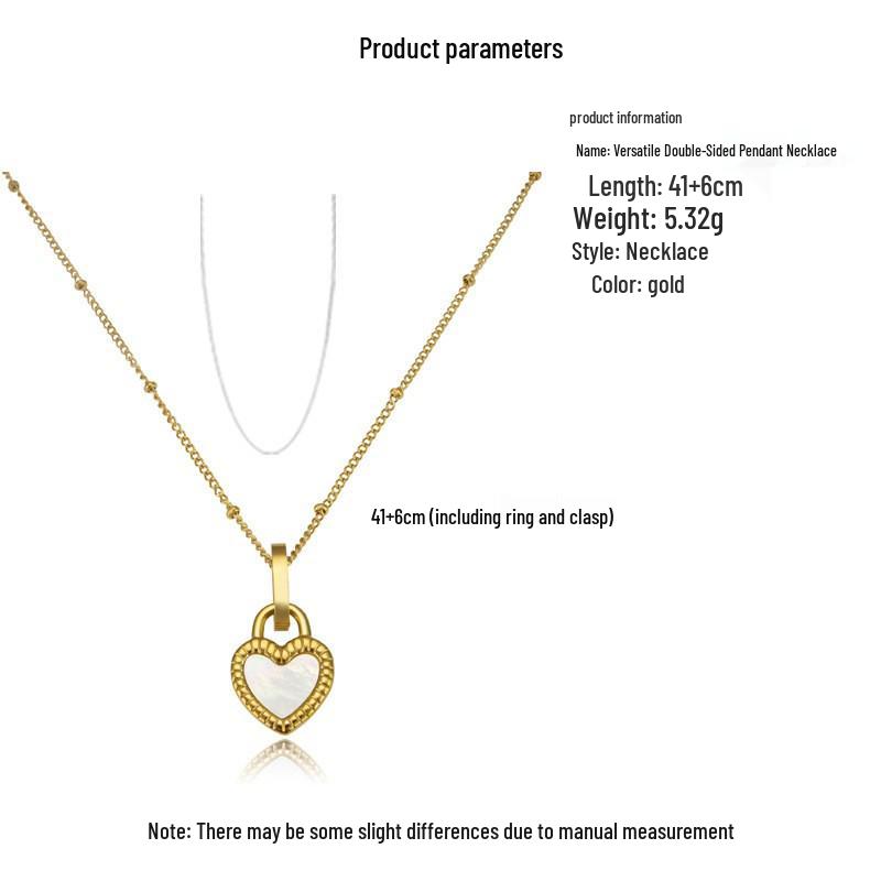 Heart Series 18K Gold-Plated Titanium Steel Necklace - Elegant, Colorfast, Simple & Chic Clavicle Chain