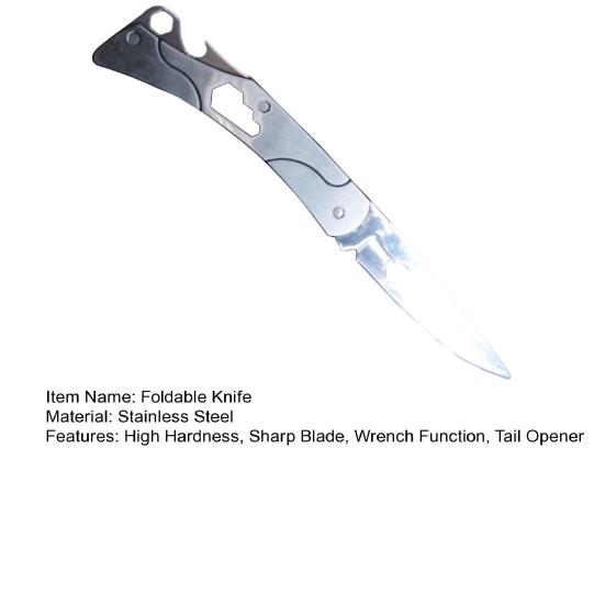 Foldable Knife High Hardness Sharp Blade Wrench Tail Opener Wear-Resistant Rust-proof 3 In 1 Folding Cutter Camping Supply