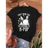 The Y-K-Pop Rabbit Is Listening To Music But Can'T Hear It. I'M Wearing A K-Pop Rabbit Print Women T-Shirt