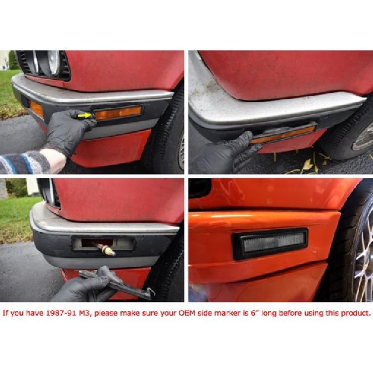 Euro M-Tech Style Bumper Side Marker Lamp Housings For BMW E30 3 E34 5 Series