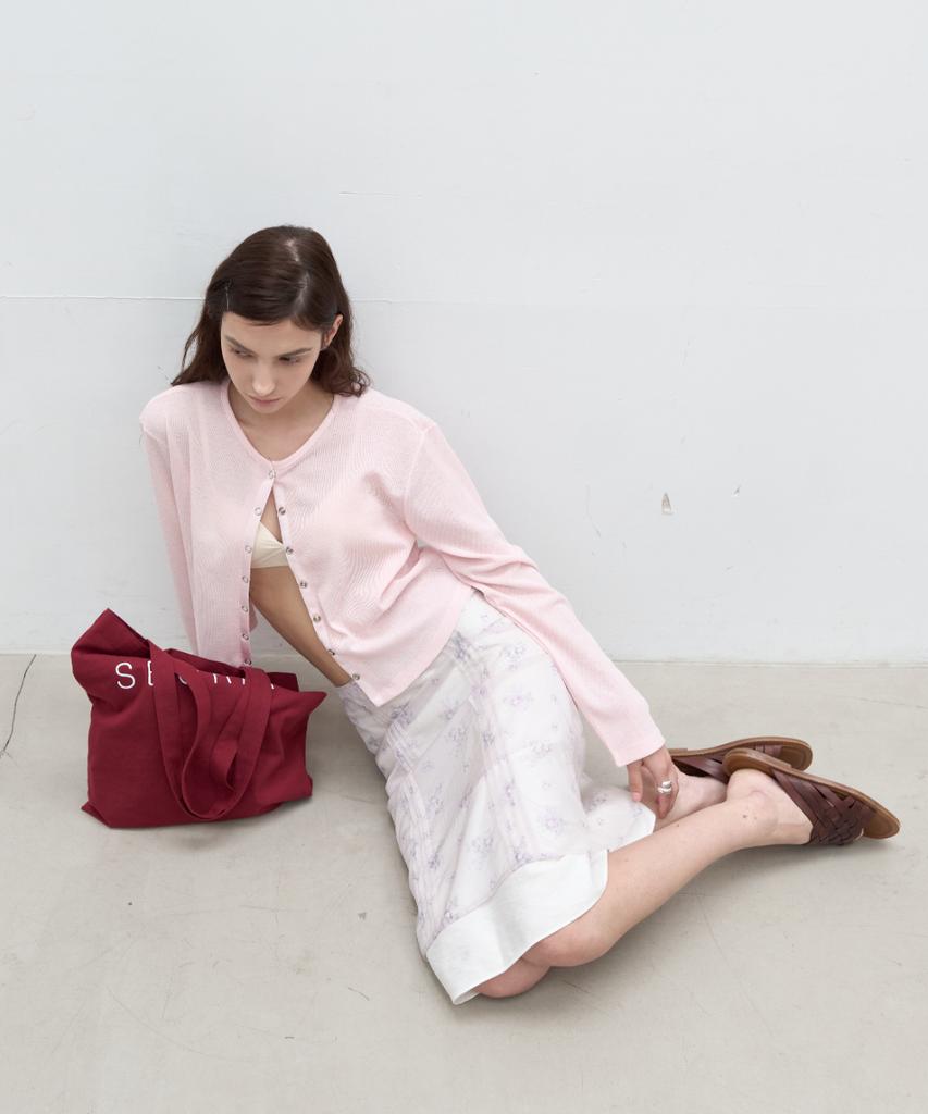 Seolan Floral Midi Skirt_Ivory