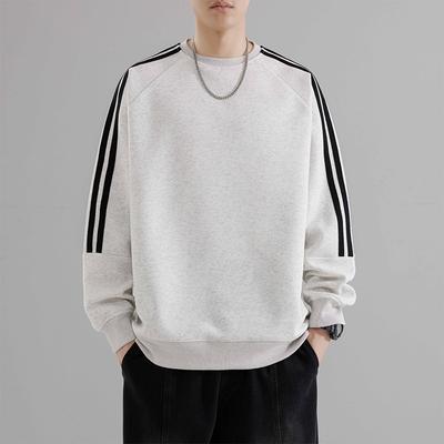 Autumn Sweatshirt Men's Loose Round Neck Pullover Top for Young Outdoor Sportswear High-end College Coat
