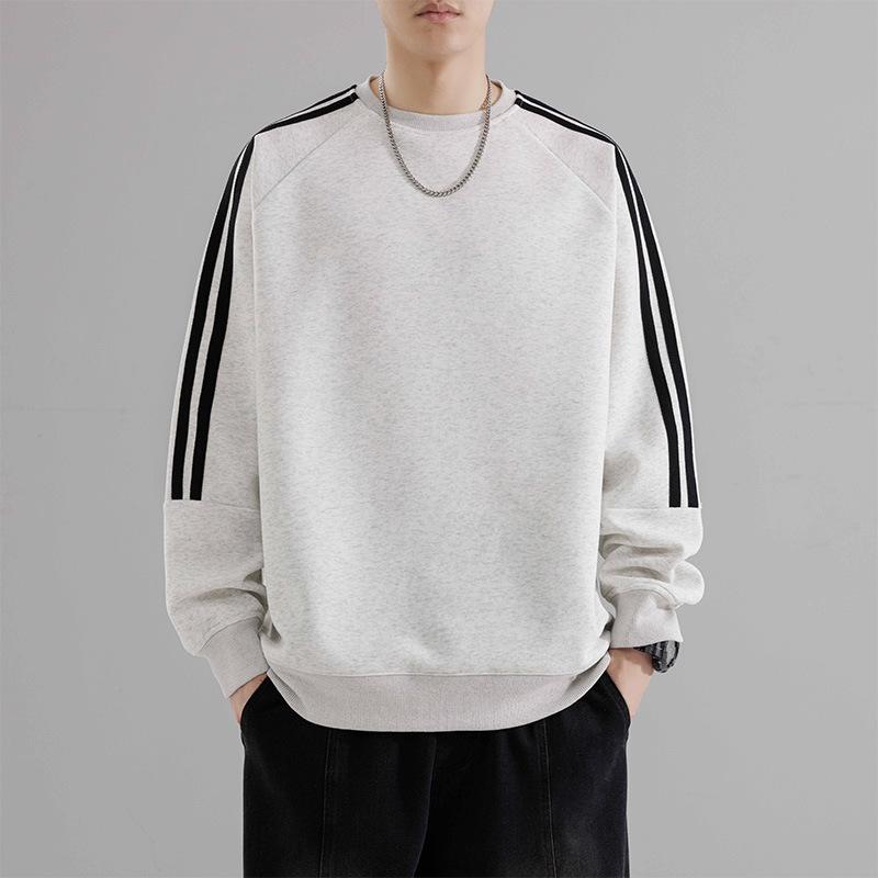 Autumn Sweatshirt Men's Loose Round Neck Pullover Top for Young Outdoor Sportswear High-end College Coat