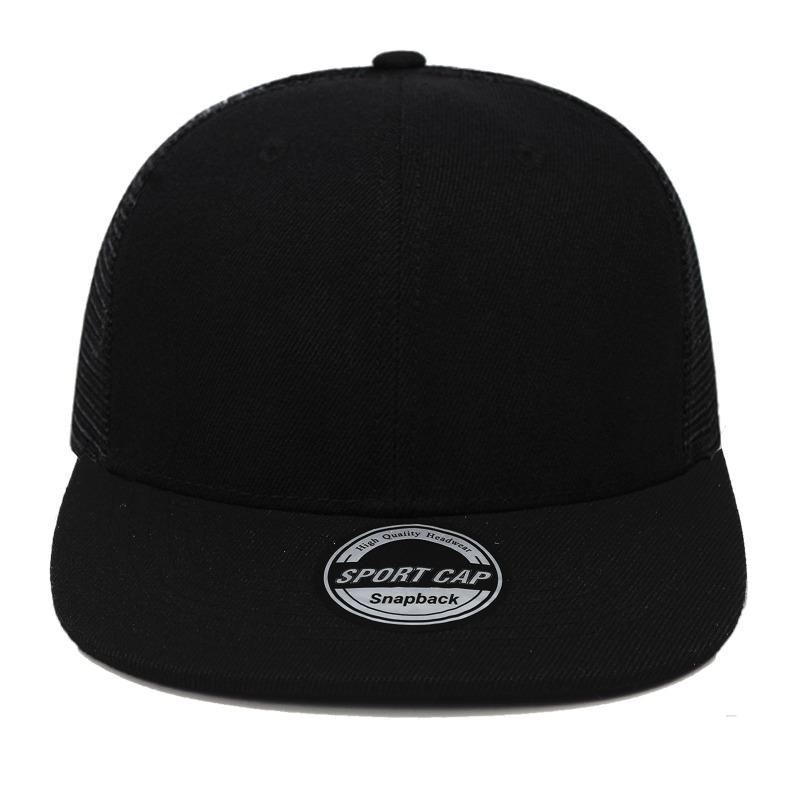 1pc Unisex Adjustable Hip-hop Mesh Baseball Caps,big Head Circumference,flat Brim,mesh Cap,light Plate West Coast Duckbill Caps