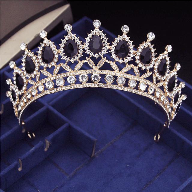 

Великолепные розовые хрустальные ободки, королевские тиары и короны, свадебные ободки для волос для девочек, выпускного вечера, свадебные украшения для волос, аксессуары width 14cm