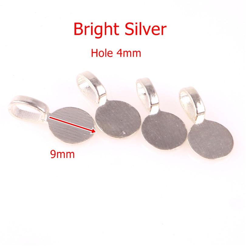 50PCS Tibetan Style Alloy Glue on Flat Pad Bails Water drops Rectangle Shape Pendants Charms Connector Hanger for Jewelry Making